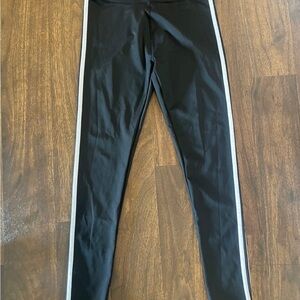 Black Leggings with White Stripes